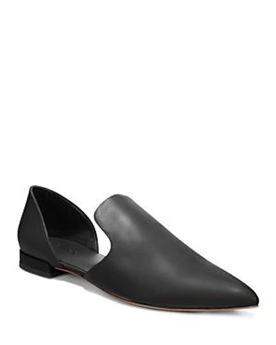Shop Vince Women's Damris Calf Leather D'orsay Flats In Black