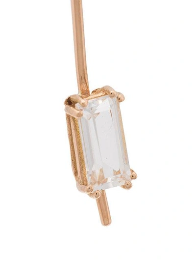 Shop Sara Lasry 18kt Rose Gold Balance Black Diamond Earring In Metallic