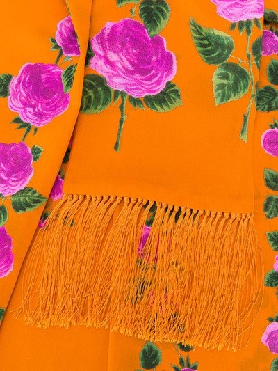 Shop Gucci Floral Print Scarf - Orange