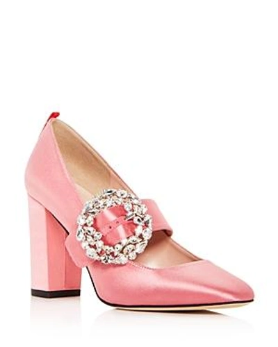 Shop Sjp By Sarah Jessica Parker Women's Celine Satin Mary Jane Block Heel Pumps In Pink