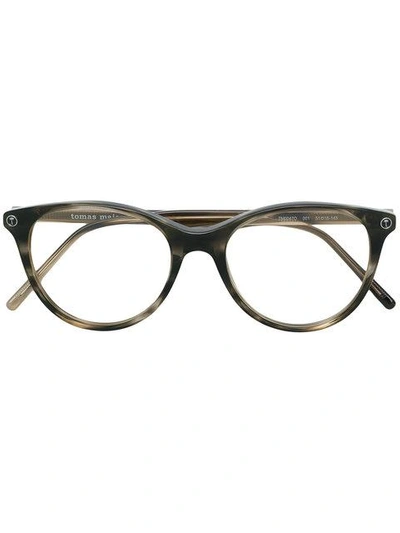 Shop Tomas Maier Eyewear Round Glasses In Brown