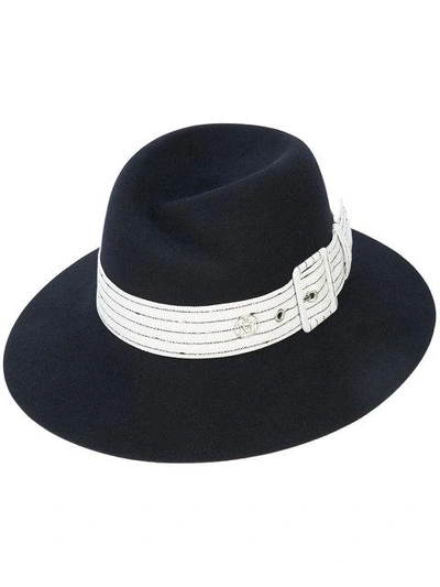 Shop Maison Michel Virginie Cruising Stripes Hat In Black