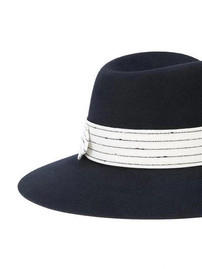 Shop Maison Michel Virginie Cruising Stripes Hat In Black