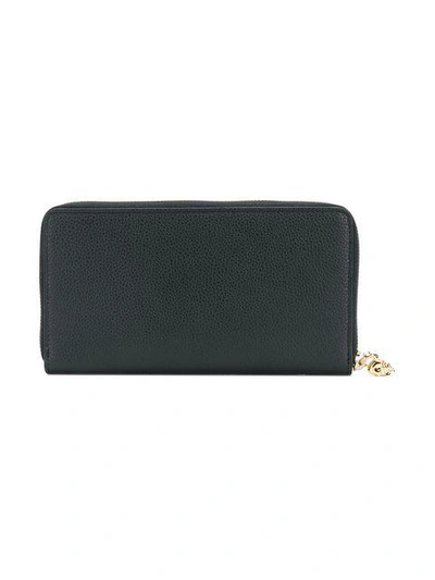 Shop Alexander Mcqueen Zip Around Continental Wallet In Black