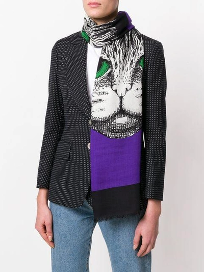 Shop Gucci Mystic Cat Print Shawl - Purple