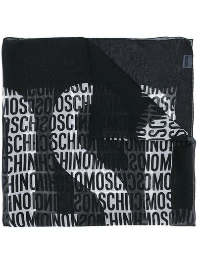 Shop Moschino All-over Logo Print Scarf