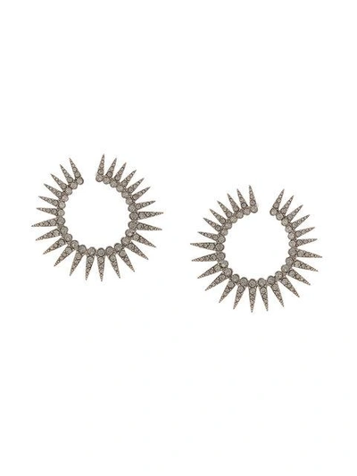 Shop Oscar De La Renta Spike Hoop Earrings - Black