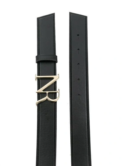 Shop Nina Ricci Branded Buckle Belt In Black