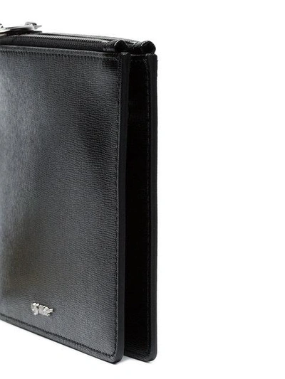 Shop Off-white Black Double Flat Leather Pouch