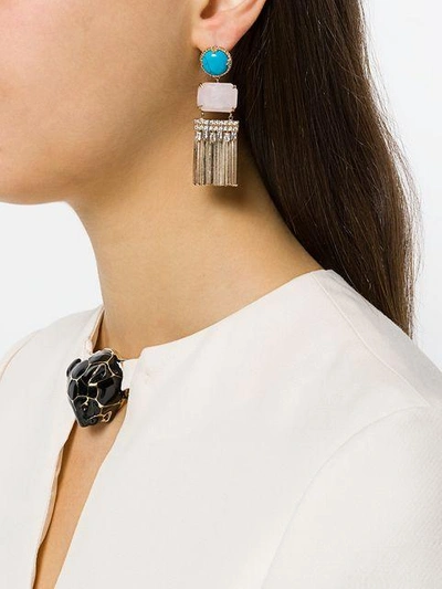 Shop Iosselliani Elegua Fringe Earrings In Metallic