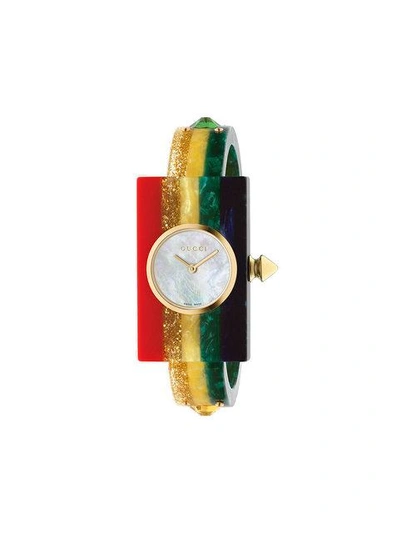 Shop Gucci Vintage Web 24x40mm Watch In Multicolour