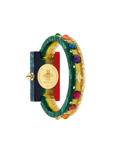 Shop Gucci Vintage Web 24x40mm Watch In Multicolour