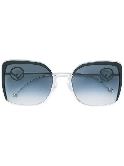 Shop Fendi Oversized Sunglasses In Metallic