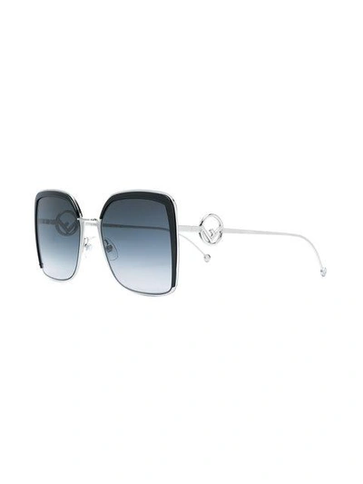 Shop Fendi Oversized Sunglasses In Metallic
