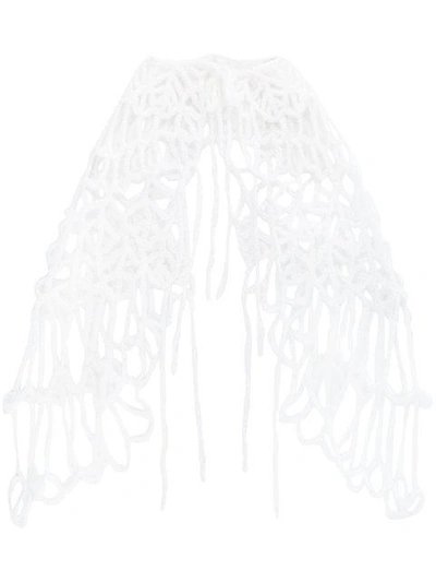 Shop Ann Demeulemeester Knitted Shawl In White