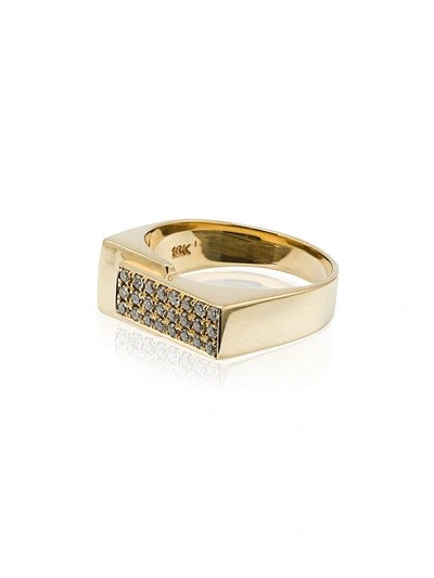 Shop Lizzie Mandler Fine Jewelry Pave Diamond Overlap Pinky Ring - Metallic