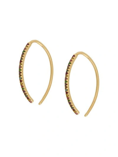 Shop Ileana Makri Eye Hoop Earrings In Metallic