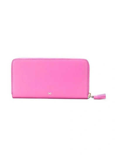 Shop Anya Hindmarch Smiley Continental Wallet - Pink