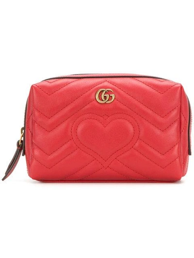 Shop Gucci Gg Marmont Cosmetic Case - Red
