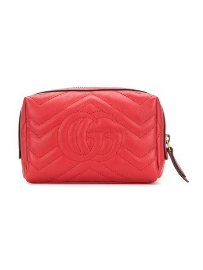 Shop Gucci Gg Marmont Cosmetic Case - Red