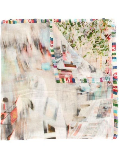 Shop Faliero Sarti Printed Distortion Scarf - Multicolour