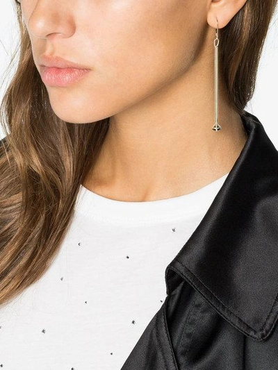 Shop Jelena Behrend Black Crystal Silver Earrings - Metallic