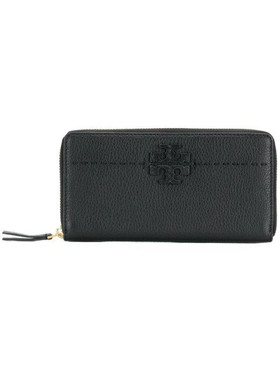 Shop Tory Burch Mcgraw Zip Continental Wallet In Black