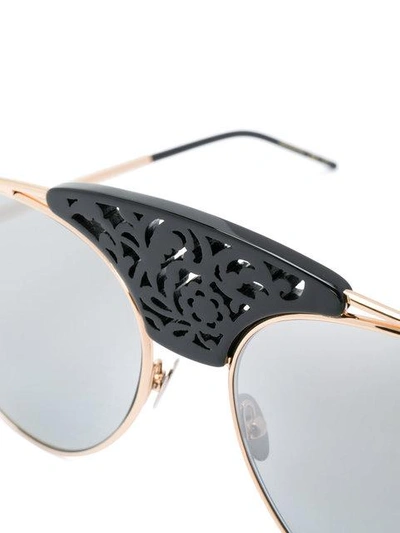 Shop Pomellato Eyewear Embellished Bridge Sunglasses - Black