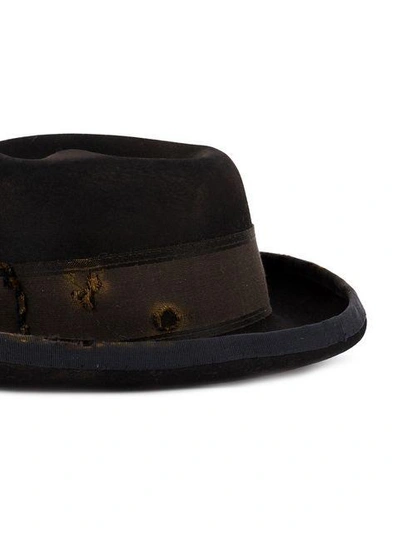 Shop Horisaki Chewed Hat In Black