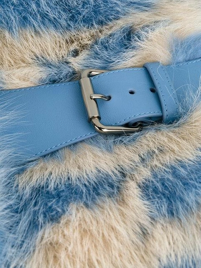Shop Fendi Contrasting Collar With Logo - Blue