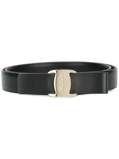 Shop Ferragamo Vara Bow Belt In Black