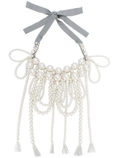Shop Moy Paris Layered Tassel Necklace In White