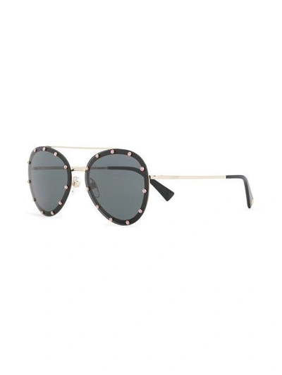 Shop Valentino Garavani Rockstud Glamtech Sunglasses