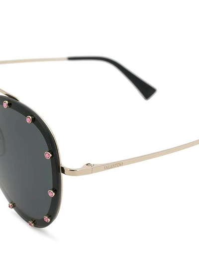 Shop Valentino Garavani Rockstud Glamtech Sunglasses