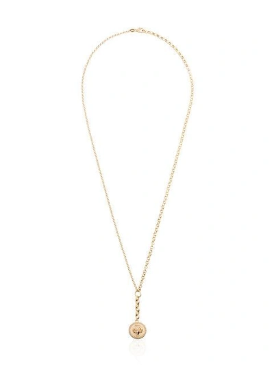 Shop Foundrae Protection Medium Medallion Belcher Necklace In Metallic