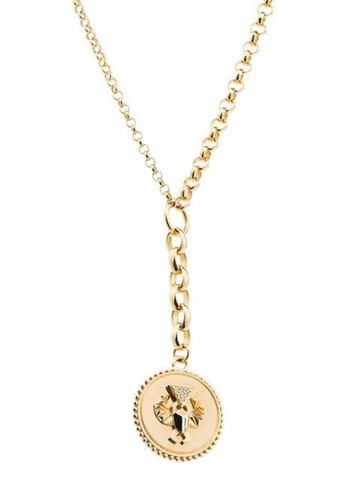 Shop Foundrae Protection Medium Medallion Belcher Necklace In Metallic