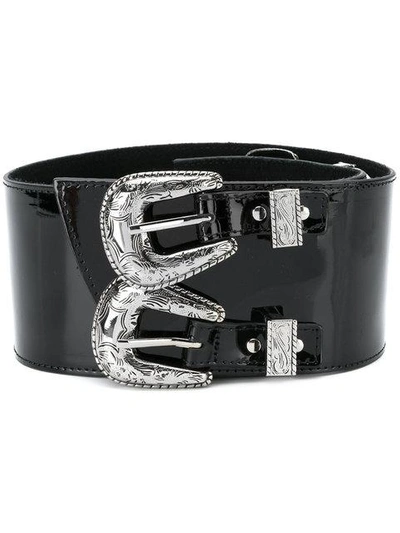 Shop B-low The Belt Double Buckle Waist Belt - Black