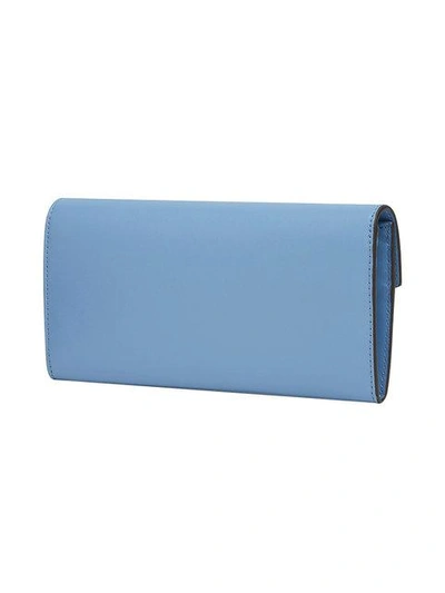 Shop Fendi Long Logo Wallet In Blue