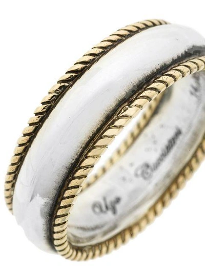 Shop Ugo Cacciatori Bordered Ring In Metallic