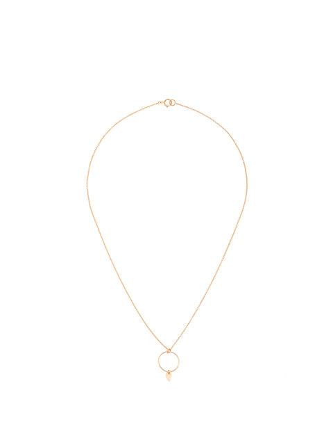 Petite Grand Circle With Teardrop Necklace In Metallic | ModeSens