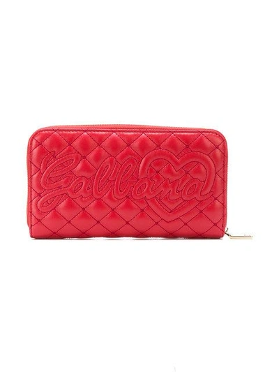 Shop Dolce & Gabbana Quilted Logo Wallet In Red