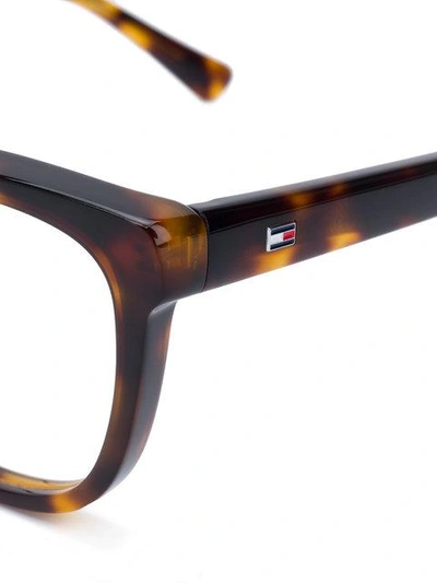 Shop Tommy Hilfiger Square-frame Glasses - Brown