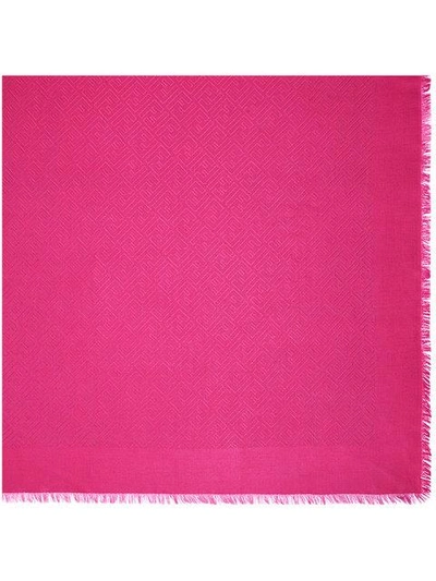 Shop Fendi Monogram Print Scarf In Pink