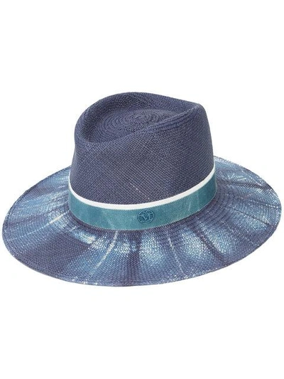 Shop Maison Michel Charles Bleached Denim Hat In 001