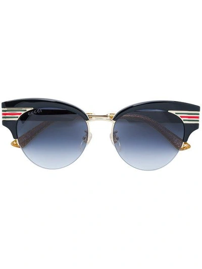 Shop Gucci Cat Eye Shaped Sunglasses In Black