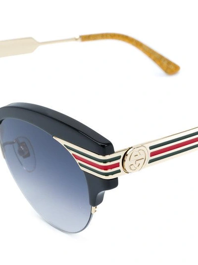 Shop Gucci Cat Eye Shaped Sunglasses In Black