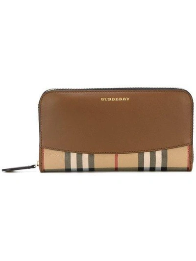 Shop Burberry House Check Wallet - Brown