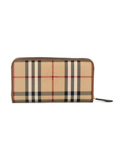 Shop Burberry House Check Wallet - Brown