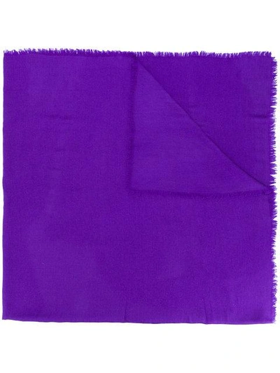 Shop Gucci Supreme Fringed Scarf In Purple