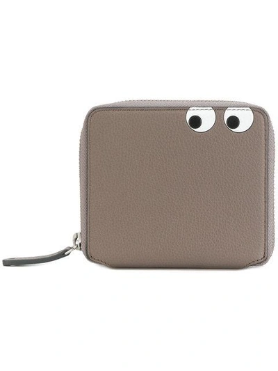 Shop Anya Hindmarch Eyes Zip-around Wallet - Grey